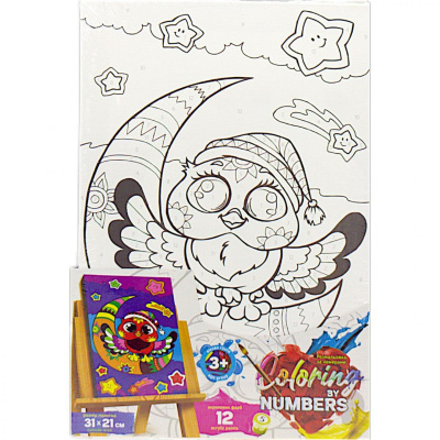 Картина по номерах дитяча Совенятко 21х31 см Dankotoys CBN-02-01,02,03,04...10