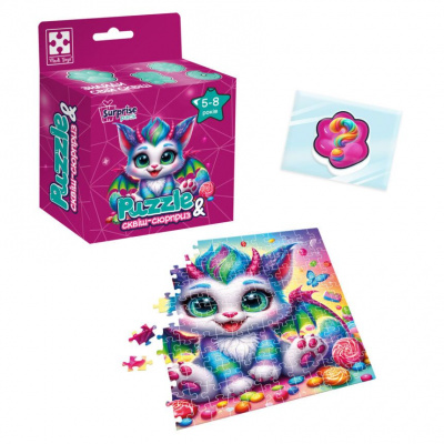 Гра розвиваюча пазли із сюрпризом Кольоровий дракончик Vladi Toys VT8030-05