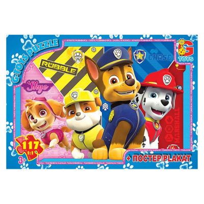 Пазли Щенячий патруль + постер, 117 ел. Gtoys PW0888