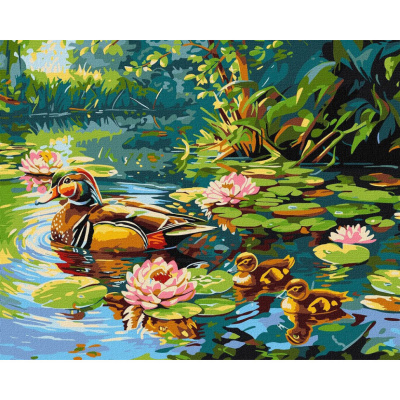 Картина за номерами "Качине сімейство" ©art_selena_ua KHO6656, 40х50см
