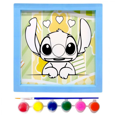Розмальовка з фарбами Стіч / Stitch в рамці 20 см (БЛАКИТНИЙ) MIC KA-23-6108