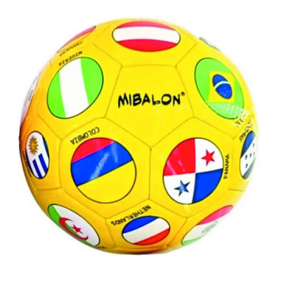 Мʼяч футбольний розмір 5 Прапори PU 320 г, двошаровий (ЖОВТИЙ) MIC BT-FB-0370