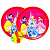 Дитяча гра (Кетчбол) спіймай мʼяч на липучках 18 см Герої мультфільмів: ПРИНЦЕСИ (Червоний) MIC KA-23-4570