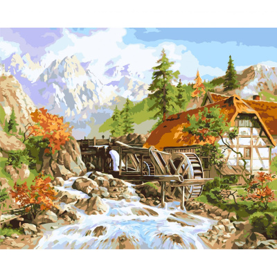 Картина по номерах Будинок у горах 40x50 см Origami LW30520