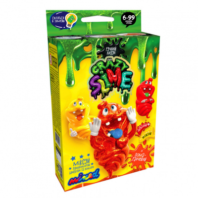 Дитячий набір для створення лизуна "Crazy Slime" SLM-02, 4 види  Помаранчевий