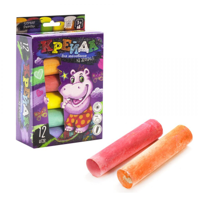 Крейда для малювання на асфальті, великі, 12 штук (укр) Dankotoys MEL-01-06U