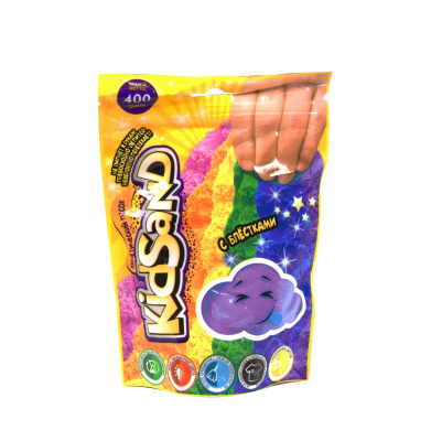 Кінетичний пісок KidSand фіолетовий, в пакеті, 400 г Dankotoys KS-03-03