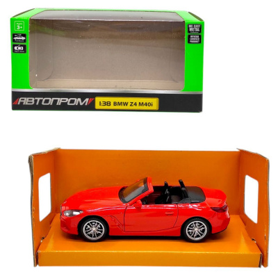 Машинка металева АВТОПРОМ. 1:38 BMW Z4 M40i (ЧЕРВОНА) Автопром 4354-1