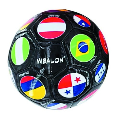 Мʼяч футбольний розмір 5 Прапори PU 320 г, двошаровий (ЧОРНИЙ) MIC BT-FB-0370