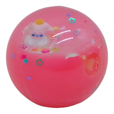 Мʼячик-стрибунець, прозорий, з рідиною (5,5 см), рожевий MIC C66267