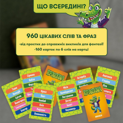 Карткова гра "Крокодил" orner-2678, 160 карток, інструкція
