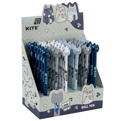 Ручка кулькова автоматична Funny cat, синя Kite K25-028-1