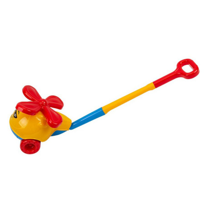 Каталка з ручкою Гвинтокрил, жовтий+блакитний Технок 9437