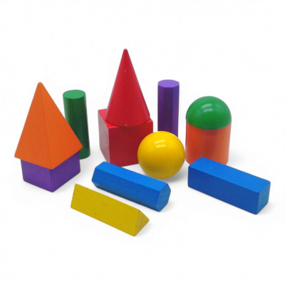 Набір кольорових моделей геометричних тіл та фігур, 12 деталей Руді Д286у-5