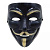 Маска Гая Фокса (Анонімус) на резинці, чорна MIC KA-23-108