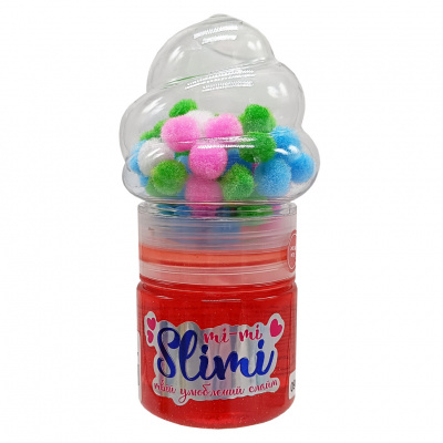 Іграшка-антистрес Слайм Mi-mi Slimi 71827ST(Red) з помпонами