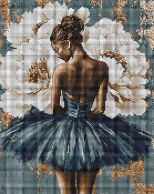 Алмазна мозаїка - Балерина з білими півоніями ©art_selena_ua, 40х50см Ideyka AMO8352