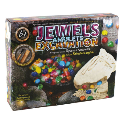 Набір для проведення розкопок JEWELS AMULETS EXCAVATION Гірський кришталь Dankotoys JAEX-01-01