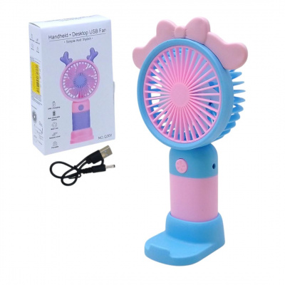 Портативний вентилятор Аніме. My Melody  на підставці, блакитний MIC Q300D