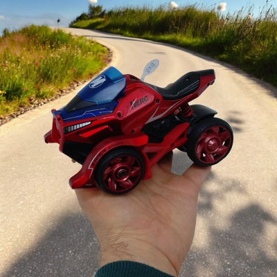 Мотоцикл металевий Max Catapult Car, з запуском, світло і звук (помаранчево-сірий) MING YING MY66M1222