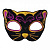 Маска карнавальна з блискітками Чорний кіт, малинова MIC KA-23-1368
