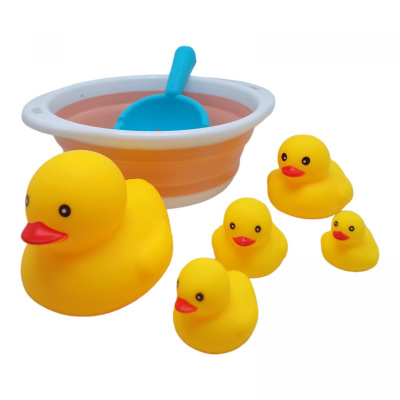 Набір для купання Каченята 5 каченят, ванна, ковшик Bibi Toys 760974BT