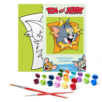 Картина по номерах для дітей Tom and Jerry: Веселі пригоди 25х25 см Ідейка KHO1366