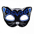 Маска карнавальна з блискітками Чорний кіт, синя MIC KA-23-1368