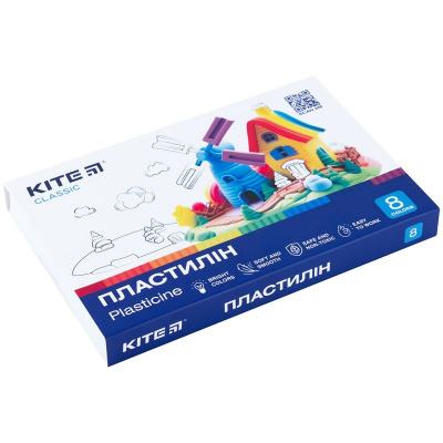 Пластилін, 8 кольорів, 160 г. Kite Classic KITE канцелярія K-082