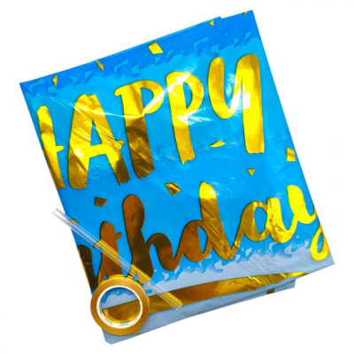 Повітряні кульки, набір-святковий Happy birthday 7шт. = 2шт * 45см + 5шт * 30см, блакитний Z.Y. BALLON 36112