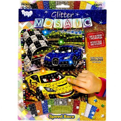Креативна творчість GLITTER MOSAIC: SPEED RACE Dankotoys БМ-04-01,02,03,04,05...10