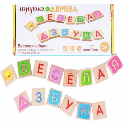 Дерев'яна гра Весела абетка (рус) MiC Д436