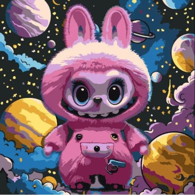 Картина за номерами Лабубу в космосі 30х30 см Art Story AS2263