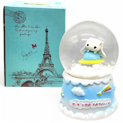 Нічник-снігова куля аніме Sanrio - Cinnamoroll 9 см, зайчик на планеті MIC ZT051