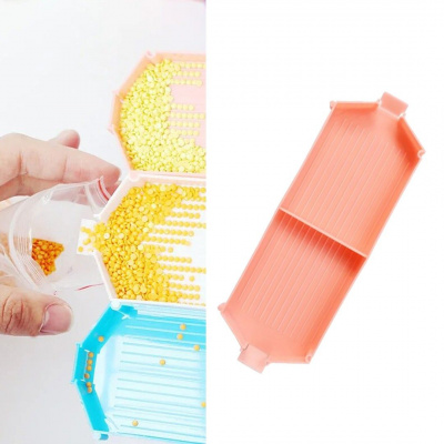 Лоток для алмазної мозаїки подвійний (персиковий) Brushme TRAY103