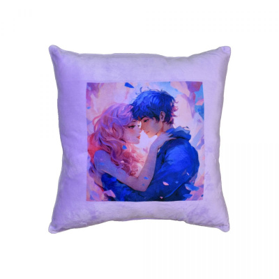 Подушка плюшева Аніме. Подорож у світ кохання розмір 30*30 см фіолетова Strateg 60728