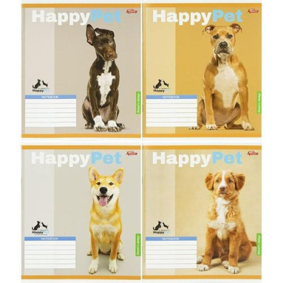 Зошит КОЛЬОРОВИЙ на 18 аркушів КЛІТИНКА HAPPY PET (20 ШТ) Мрії Збуваються 46582