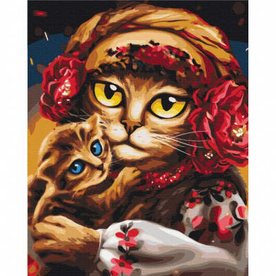 Картина за номерами "Сім'я котиків" © Маріанна Пащук Brushme BS53117 40х50 см