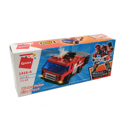 Дитячий Конструктор Qman 1416-1-6 транспорт, 88 дет  Water Pulse Fire Truck