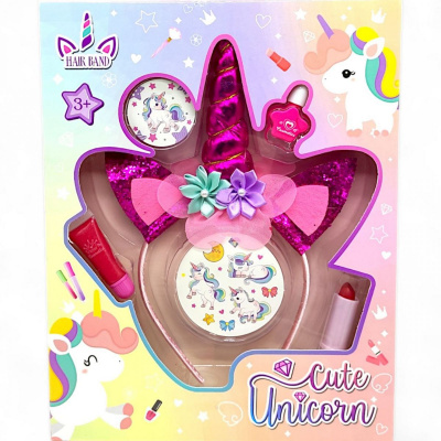 Набір прикрас з косметикою Cute Unicorn (малиновий) MIC AA-2611/AA-2612