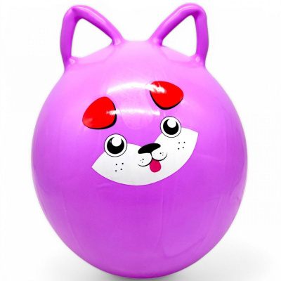 Мʼяч фітбол Звірята з вушками, 45 см (фіолетовий) MIC BT-PB-0219