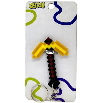 Брелок (3D друк) Minecraft Pickaxe Tool / Кайло Keychain, Золотий OYTOY 1030110