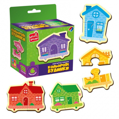 Гра розвиваюча пазли магнітні КОЛЬОРОВІ БУДИНКИ Vladi Toys VT1733-03