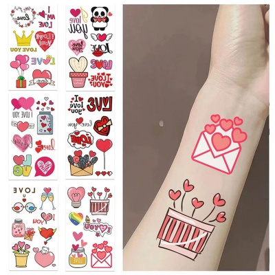 Набір тимчасових тату "Кохання №3" Love-tattoo-mini-set-2-10, 10 штук, розмір 12 х 7 см