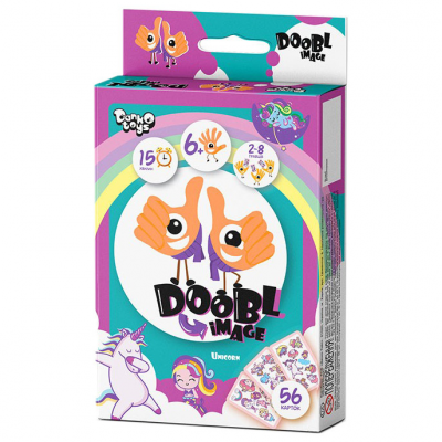 Розважальна настільна гра "Doobl Image" DBI-02-01U укр. мовою  Єдинорги