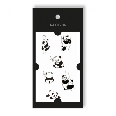 Тимчасові тату МІні панди (8 х 12 см) Tattooshka HC-022