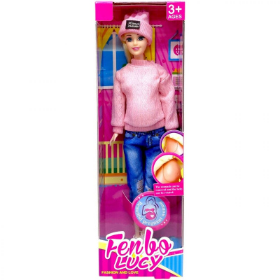 Лялька вагітна Fenbo Lucy 29 см (РОЖЕВА) MIC FB076C