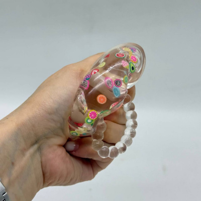 СКВІШ АНТИСТРЕСС СУМОЧКА ПРОЗОРА С ФРУКТАМИ 7CM (БІЛИЙ) МІС 712491