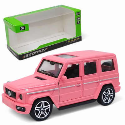 Машинка металева Mercedes G-клас із серії Автопром, двері, інерція (рожева) Автопром AP74146