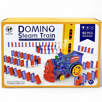 Потяг Domino steam train (підсвічування, парогенератор, викладає доміно) Bei Yu Toys BY4003C